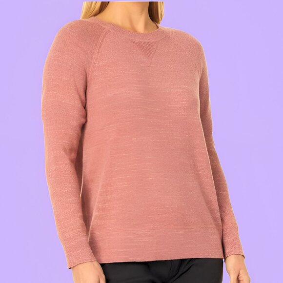 NWOT L.L. Bean Organic Cotton Slub Sweater Crew neck Sweatshirt Red Size Small - Picture 1 of 7